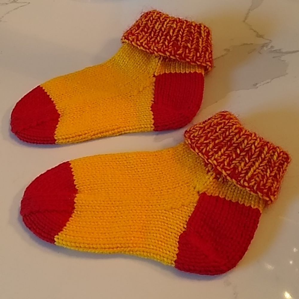 Handknitted Slippers/House Socks, Size X-Large